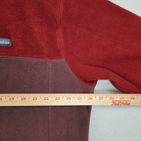 Columbia Sweater Mens XXL Red Fleece Quarter Snap Pullover Casual Outdoor - Picture 3 of 9